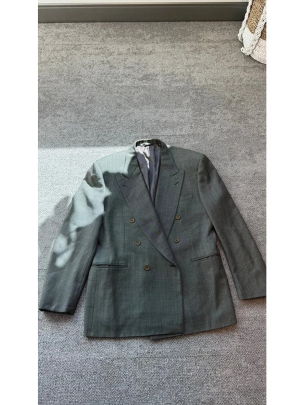 Canali Milano Double Breasted Gray Wool Blazer EU 50 Italy